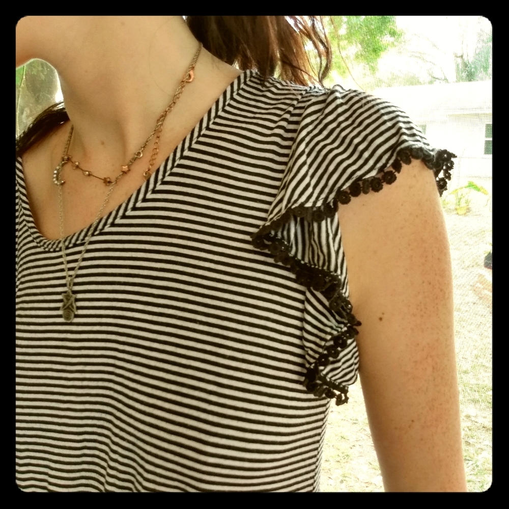 Striped funky sleeved top